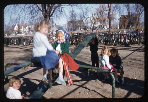 Girls playground seesaw - playground, teeter