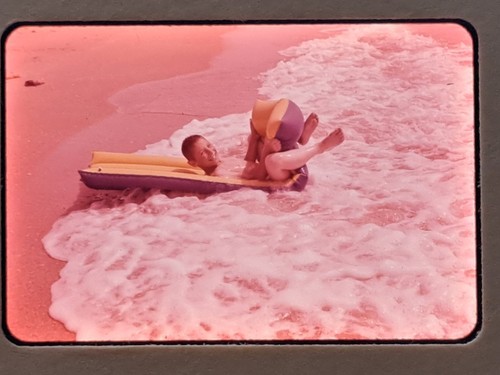 Beach kids ektachrome slide - ektachrome,